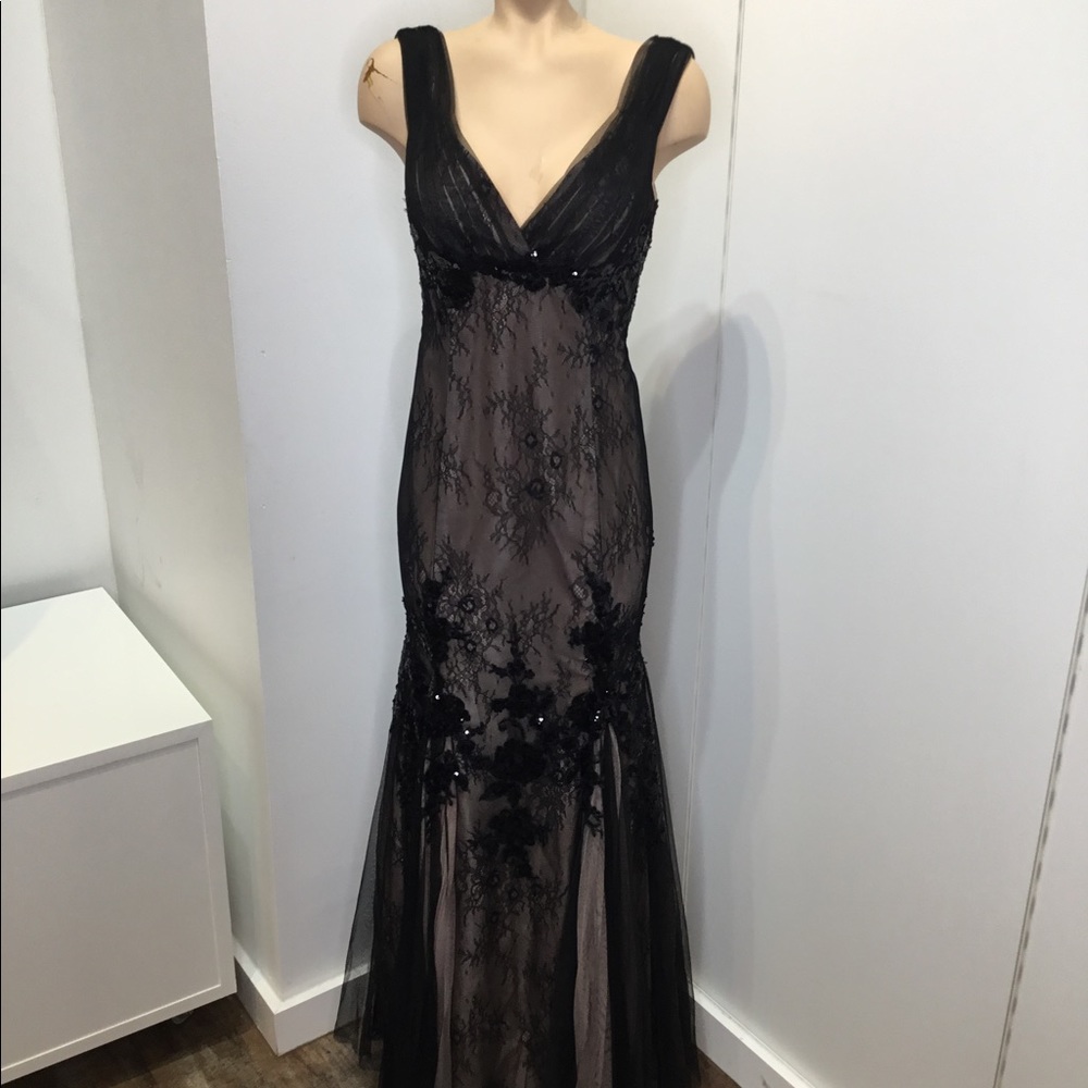 brand new two toned floor length gown